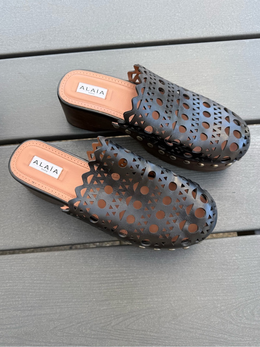 ALAÏA Black Vienne Clogs size 40 - Picture 12 of 12